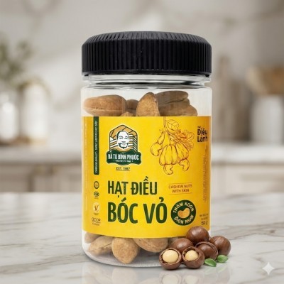 Hạt điều bóc vỏ Bà Tư hộp 150g - OCOP