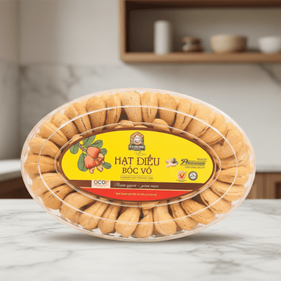 Hạt điều bóc vỏ Bà Tư hộp 350g - OCOP 