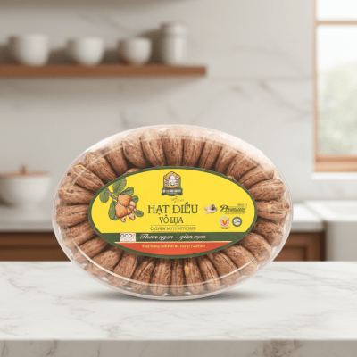 Hạt điều vỏ lụa Bà Tư hộp 350g - OCOP