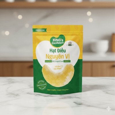 HẠT ĐIỀU NGUYÊN VỊ KHÔNG MUỐI BÀ TƯ GÓI 65g OCOP