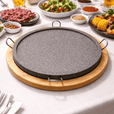 ĐÁ NƯỚNG THỊT NÚI LỬA HÌNH TRÒN NGUYÊN BỘ 