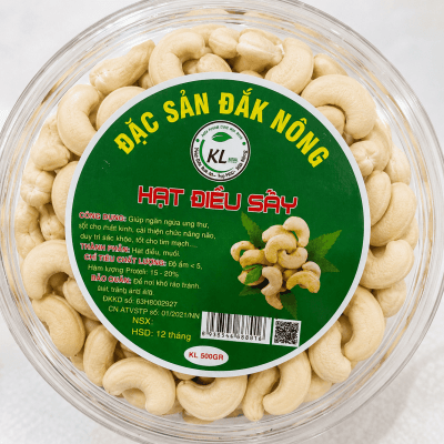 Hạt điều sấy bóc vỏ Ocoop 3 sao - hộp tròn xếp hoa 500g 