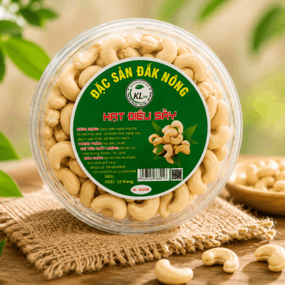Hạt điều sấy bóc vỏ Ocoop 3 sao - hộp tròn xếp hoa
