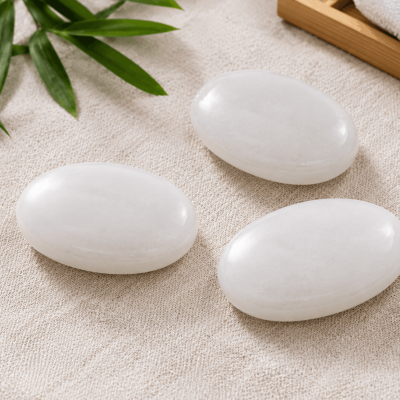 ĐÁ MASSAGE LẠNH MẶT HÌNH OVAL – Kích thước: 6 × 4 × 1,5 cm