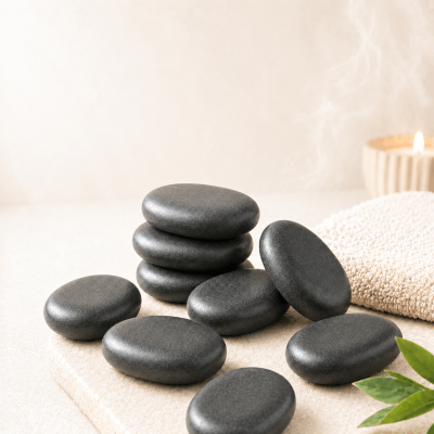 ĐÁ NÓNG MASSAGE OVAL TRUNG 8 × 6 × 2 